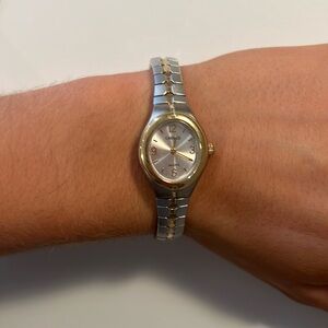 Womans Carriage by Timex Silver Gold Watch